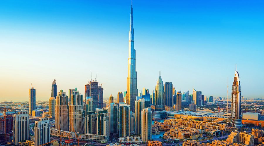 Dubai skyline with the Burj Khalifa